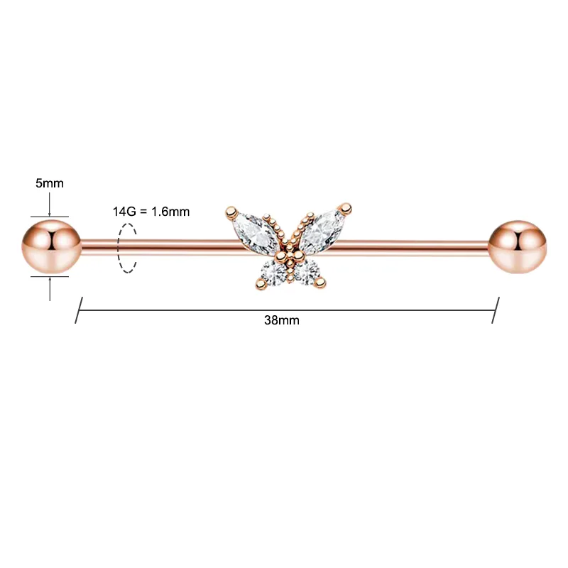 Industrial Piercing Butterfly 7