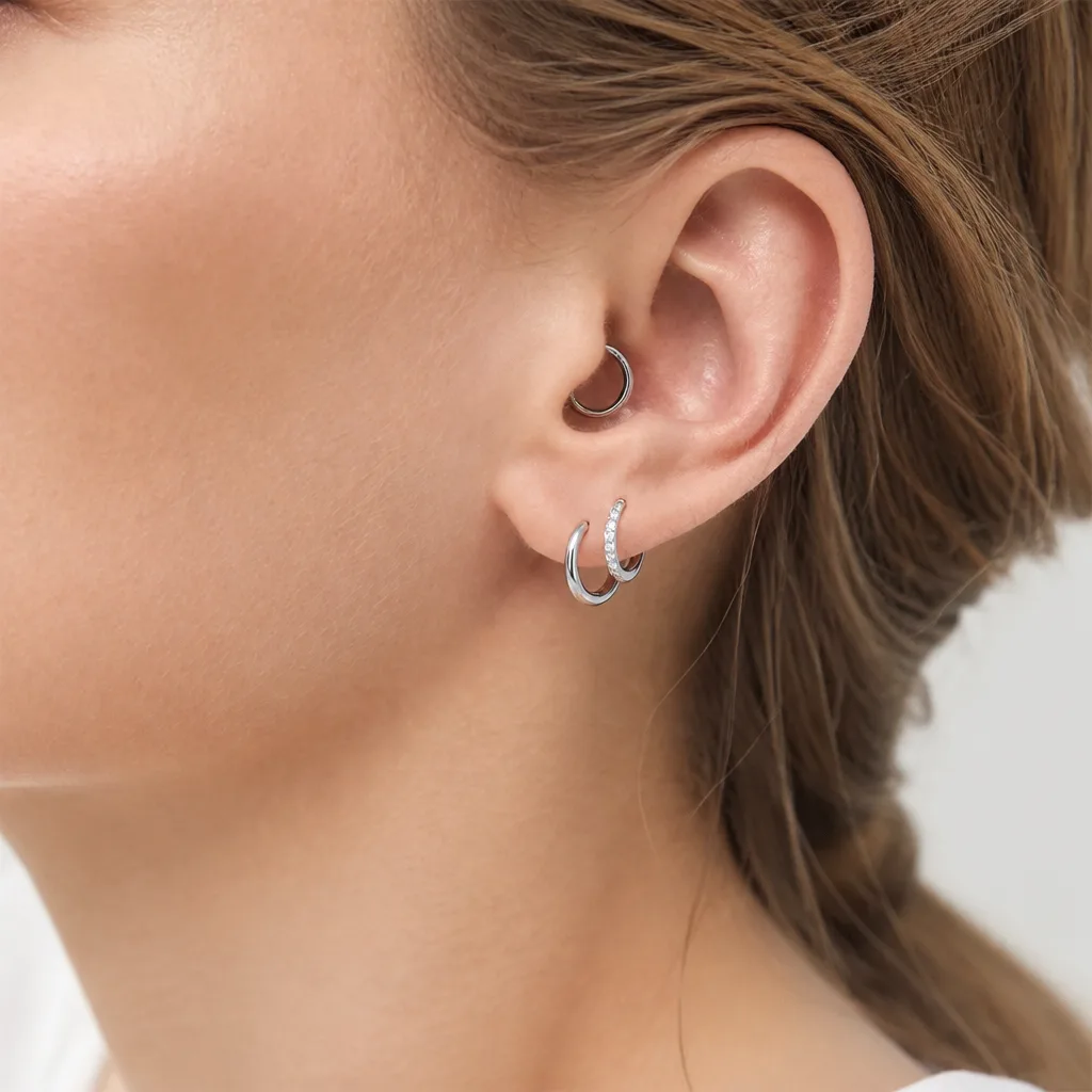 Tragus Piercing With Ring 1