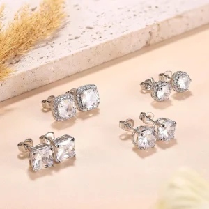 Gold Stud Earrings For Women Flat Back 1